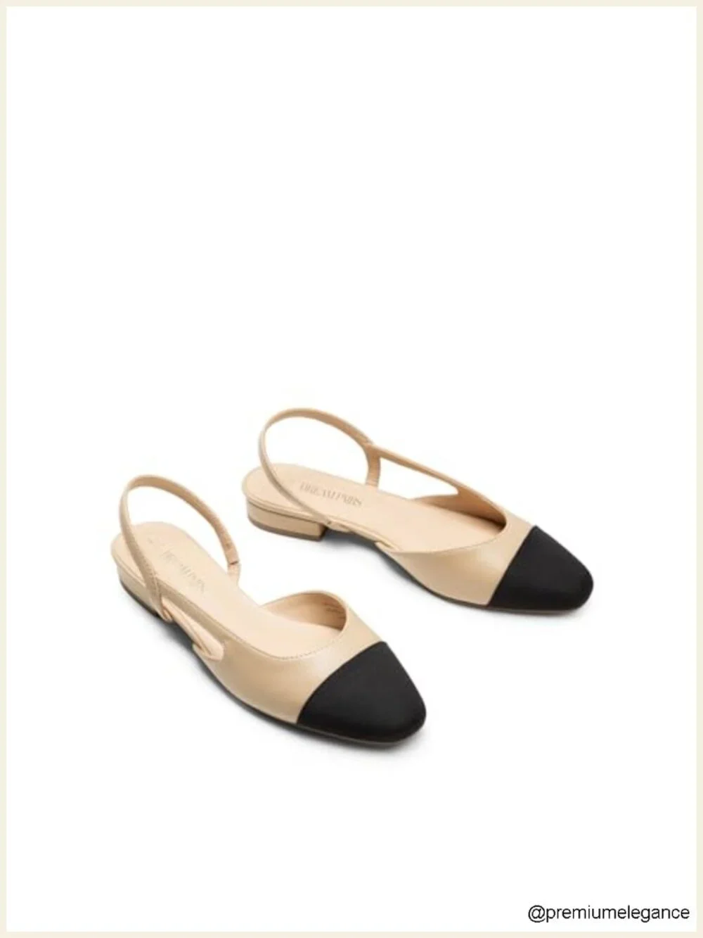 Faux Leather Slingback Ballet Flats Low Heel Dress Shoes